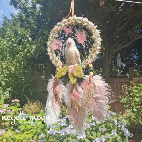 White crow dream catcher - white,