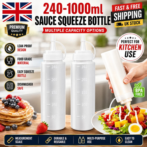240ml plastic clear squeeze - 240ml,