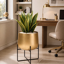 Large gold metal floor - large,