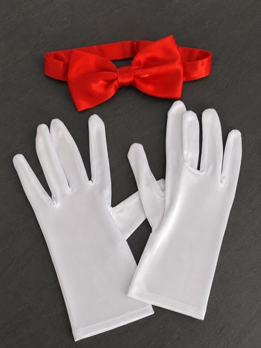 Ladies white satin gloves - , and