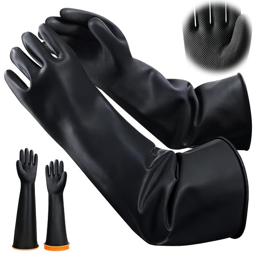 Long rubber gloves heavy - 22",