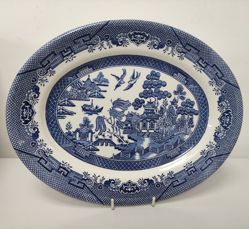 Churchill blue willow serving - churchill,