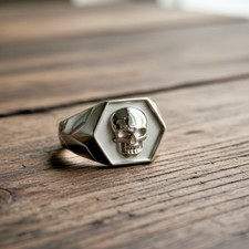 925 Silver Skull Ring Mens