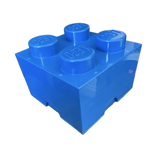Lego blue stud storage brick - 4-stud,