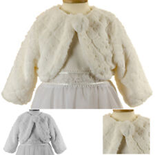 GIRLS FUR BOLERO JACKET WHITE
