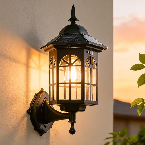 Solar wall lantern lights - lantern,