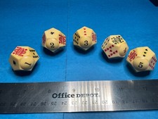 COMPLETE SET OF  CALIFORNIA POKER DICE——-BEAUTIFUL GRAINED CELLULOID—-
