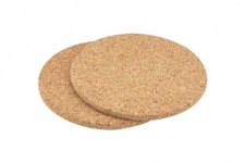 Organic Cork Round Trivet Hot Pot Stand Set of 2 Heat Resistant (19cm x 1 cm)