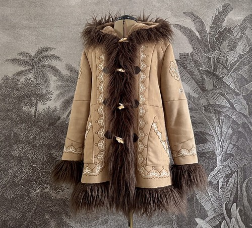 Boho embroidered afghan coat - boho,