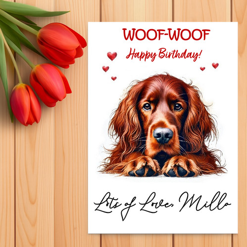 Personalised irish red setter - irish,