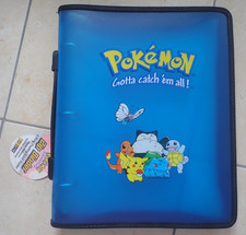 POKEMON ORIGINAL TOYSITE 3 RING ZIP BINDER CARD FOLDER 1999 A4 BLUE