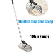 Beach Sand Scoop Stainless Steel Metal Detecting Sand Shovel Scoop Long Handle