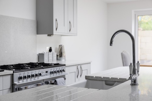 White sparkle quartz - , worktop