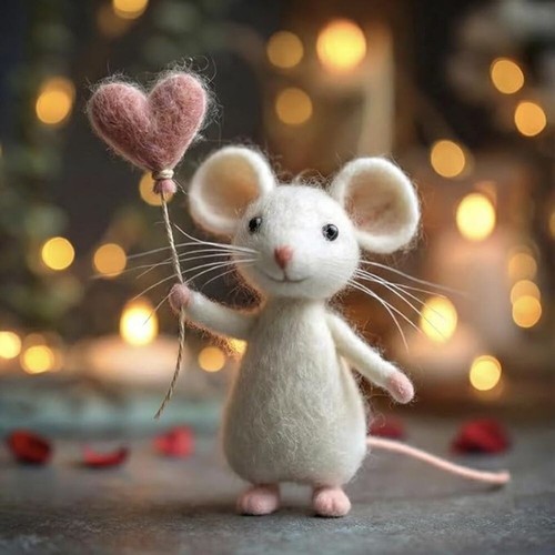 Cute felt mouse ornament - cute,