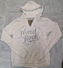 Hard Rock Cafe Venice Women's Long Sleeve Hoodie Shirt Size Small Beige Preloved