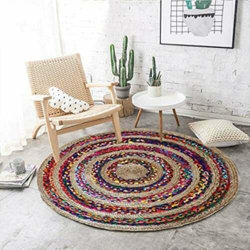 Rug round vintage - rug, reversible