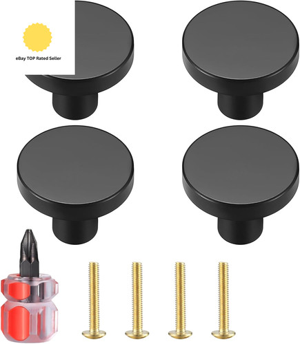 Black brass drawer knobs - black,