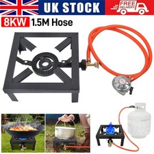 Cast Iron Gas Burner Ring Cast Iron Boiling LPG Cooker Catering Stove 8KW + Hose