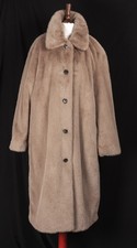 womens M&S blonde beige faux fur occasion coat. UK 18.