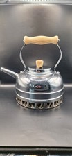 Vintage Gas Simplex Kettle - Silver Tone With Wooden Handles -SCHL - 1985