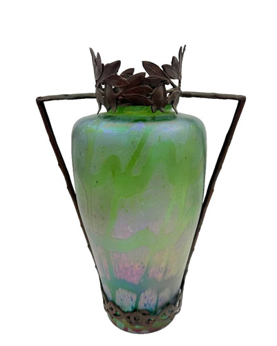Vase art nouveau iridescent - vase,