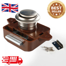 Latch Knob Push Button Catch Lock Cupboard Door Motorhome Cabinet Camper Caravan
