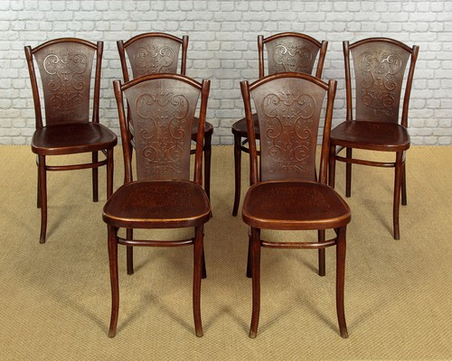 Antique set six bentwood - antique,