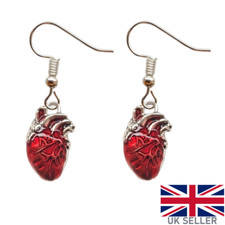 Red Pumping Heart Earrings