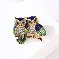 Blue And Green Owls On A