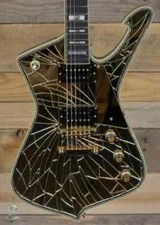 Iceman Paul Stanley Signature Gold Fractured Mirror Electric Guitar CrackMirror