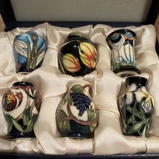 Set of six Moorcroft Miniature