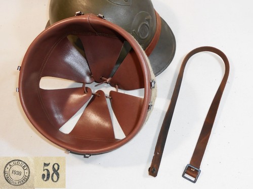 Leather brown liner helmet