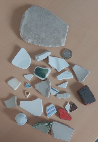 Raw ocean tumbled sea pottery - raw,