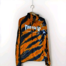 Thrasher Orange & Black Tiger Stripe Hoodie M Medium Some Cracking