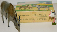 Old BRITAINS Lead 1950s Zoo Series, Eland Bull & Stork, 2 Piece Boxed Set #9009