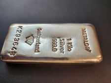 : METALOR, certified 1 Kilo SILVER Bar 999 Fine Swiss Bullion. perfect condition
