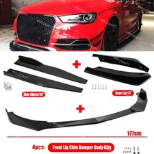 Side Skirt+Rear Lip+Front Bumper Body kits Spoiler Splitter for Audi A3 S3 A4 AK