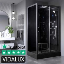Vidalux Fusion 1200 Luxury Black Steam Shower 1200 x 900 NO LEAK GUARANTEE