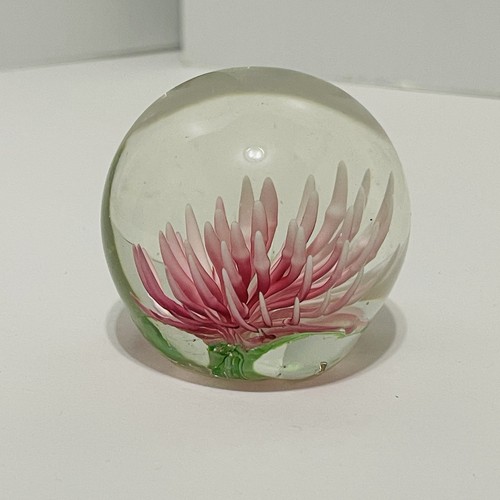 Art glass paperweight pink - glass,