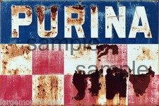 WEATHERED METAL PURINA BARN FARM  BUILDING DIORAMA LAYOUT SIGN 3x2 