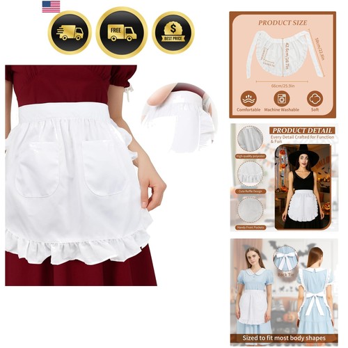 White half apron for - apron,
