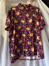 Black Milk Clothing Pokémon Psyduck Confusion Boyfriend Button Up Shirt New Sz S