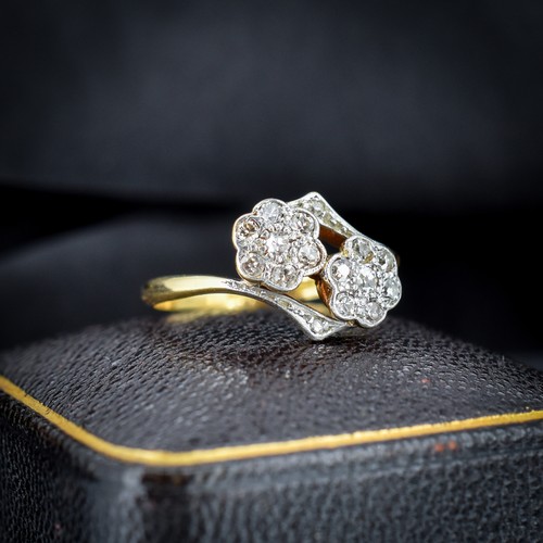 Antique diamond cluster flower - antique,