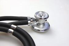 Black Clinical Stethoscope Sprague Rappaport Doctors + Full Spare Pack