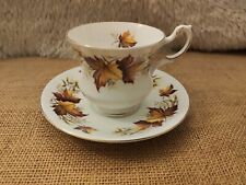 Rosina China Co Ltd Cup And Saucer Queen's MAPLE LEAF FINE BONE CHINA ENGLAND