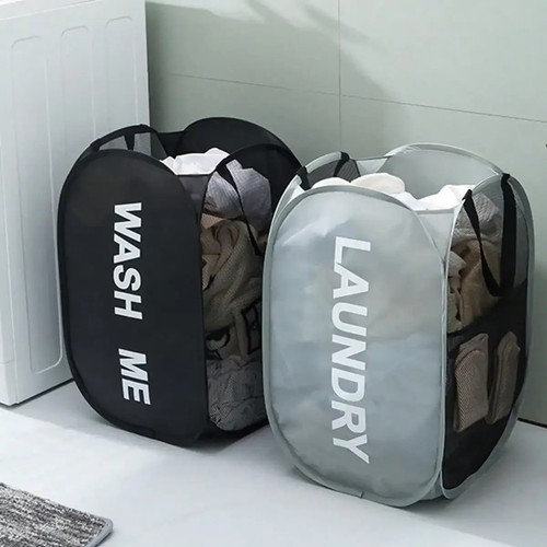 Mesh pop laundry basket - mesh,