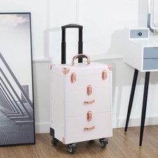 Rolling Cosmetic Makeup Nail Polish Varnish Beauty Vanity Trolley Case Storage