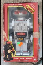 VINTAGE TOMMY THE ATOMIC ROBOT 1984 BATTERY TOY BOXED.