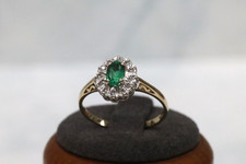 9ct Yellow Gold Emerald &