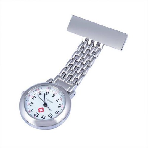 Stainless steel nurse watch - steel,